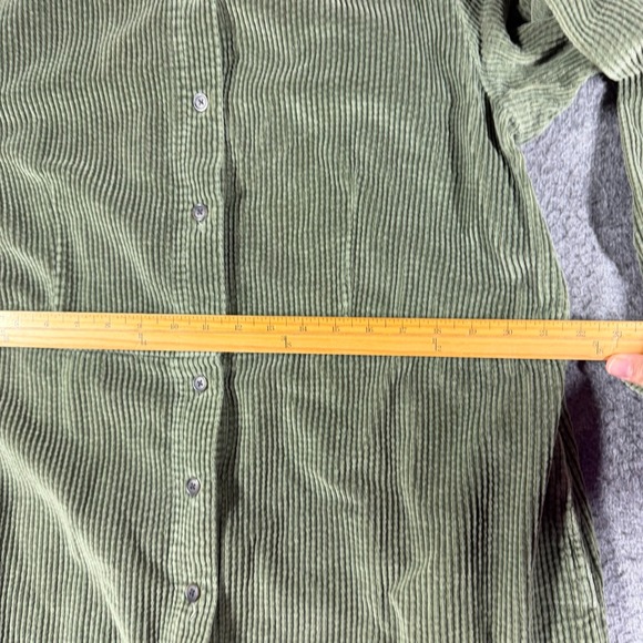 Vintage L.L. Bean Wide Wale Corduroy Button Dress Womens 18 Green cottagecore - Picture 6 of 9